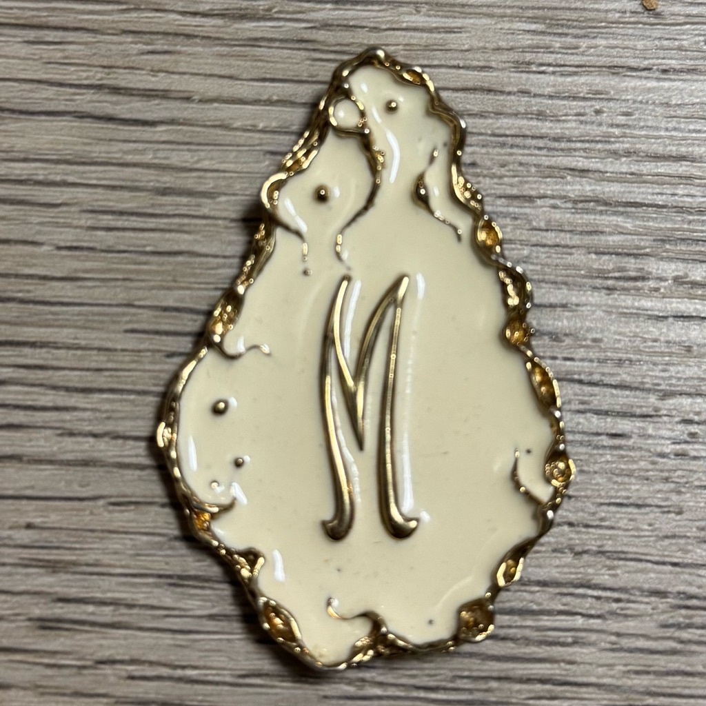 Panetta Gold And Cream Monogram “M” Pendant
